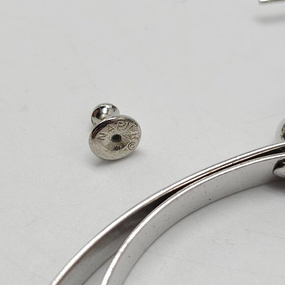 Napier Silver Tone Double Teardrop Dangle Post Earrings Vintage - Picture 4 of 6